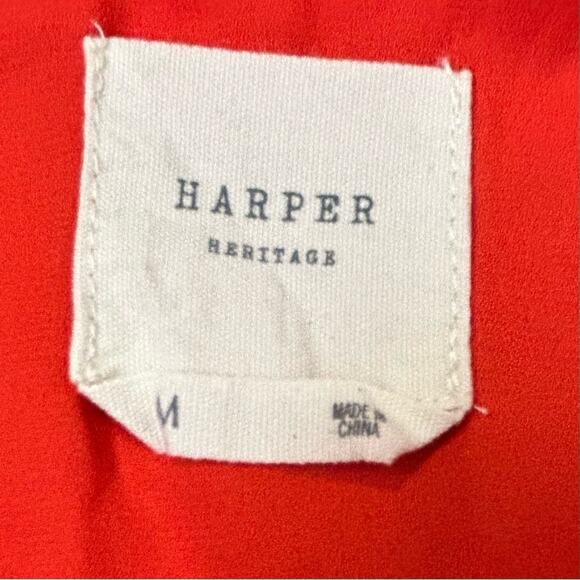 Harper Heritage Top Womens Size M Orange 2-Layer Loose Flowy Fit Date Night Chic - Picture 8 of 8
